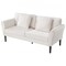 69 Inch Loveseat Sofa White Velvet 2 Seat Couch Sinuous Springs